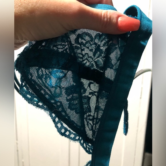 Teal Lace Semi-sheer Bralette - Picture 7 of 10